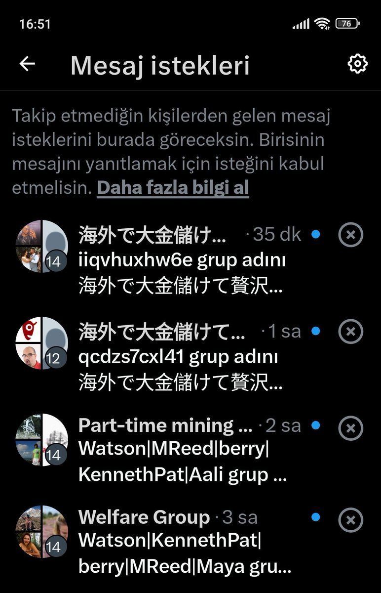 Bu nedir ya ?
Engele engelle bitmiyor !
Bir de gruplara ekliyorlar.

Nasıl kurtulurum bunlardan bilen var mı ?