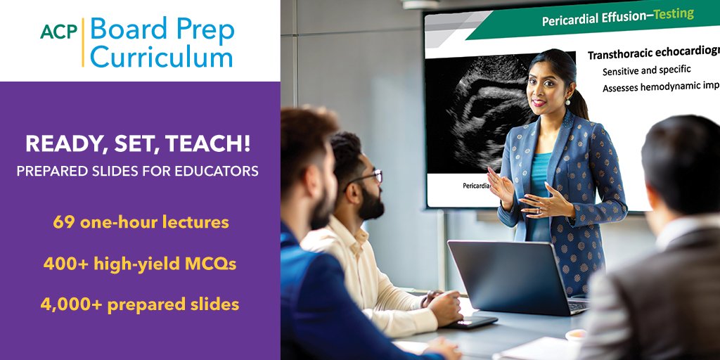 ACPIMPhysicians's tweet image. ACP’s Board Prep Curriculum is newly updated. Present your residents with the most current content! Request a quote: 
bit.ly/40CmxIh