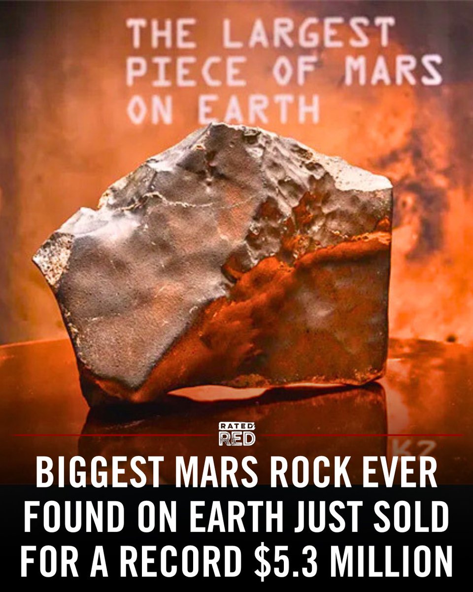 A 54-pound chunk of Mars just sold for $5.3 million at Sotheby’s — the most any meteorite has ever fetched. Blasted off the Red Planet by an ancient asteroid strike, the rock survived a fiery journey through space and landed in the Sahara.
Now it’s the most valuable space rock on