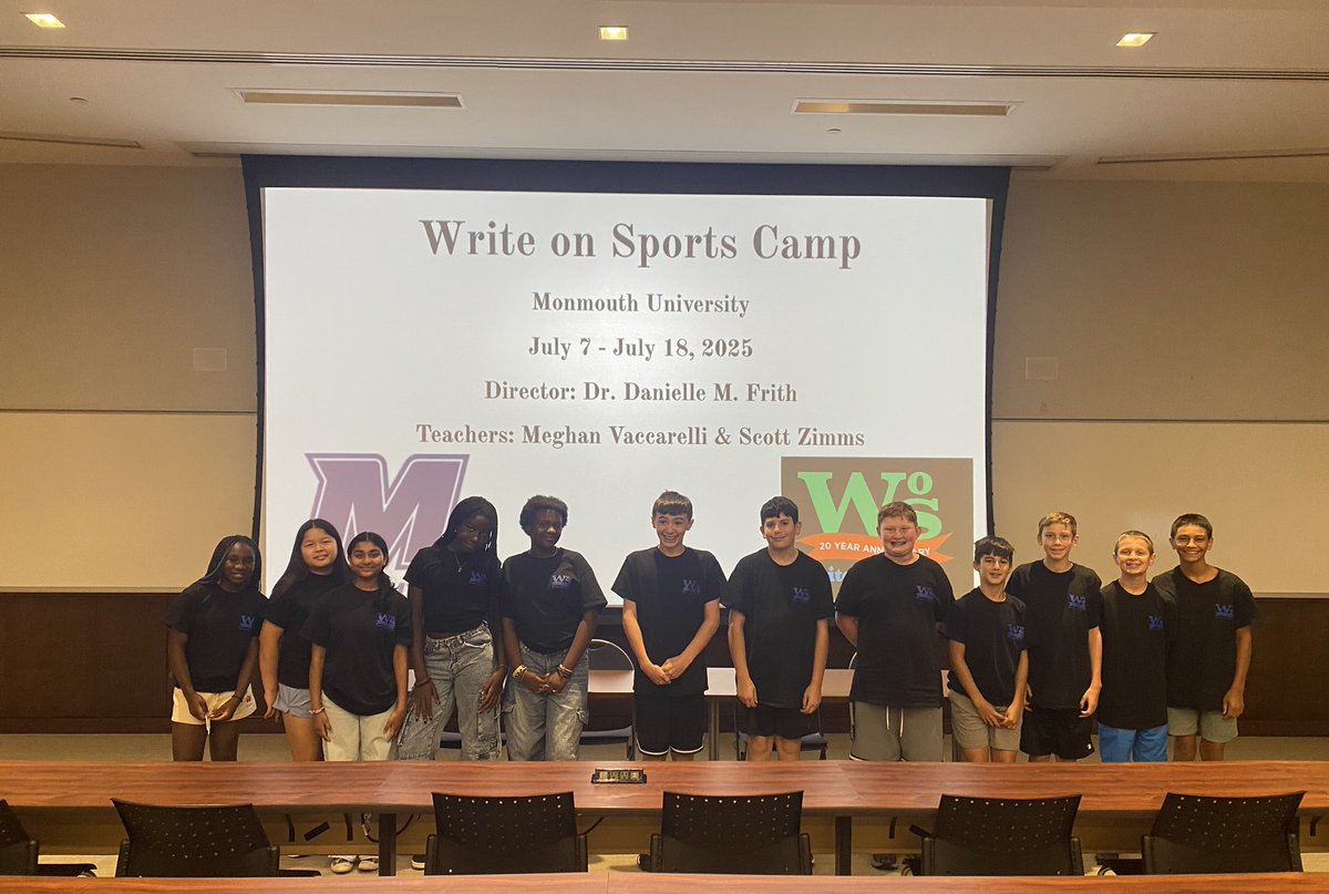Danielle M. Frith, Ph.D. (@frithdanielle) on Twitter photo That’s a wrap for the <a href="/WriteonSports/">Write on Sports, Inc.</a> camp at <a href="/monmouthu/">Monmouth University</a>! A big thank you to our teachers, <a href="/MrsVac_MB/">Meghan Vaccarelli</a> & <a href="/RUfan52/">Scott Zimms</a>, <a href="/MUschoolofEduca/">MU School of Ed</a>, our guest speakers, & the parents/families of our students. 💙 That’s a wrap for the <a href="/WriteonSports/">Write on Sports, Inc.</a> camp at <a href="/monmouthu/">Monmouth University</a>! A big thank you to our teachers, <a href="/MrsVac_MB/">Meghan Vaccarelli</a> & <a href="/RUfan52/">Scott Zimms</a>, <a href="/MUschoolofEduca/">MU School of Ed</a>, our guest speakers, & the parents/families of our students. 💙