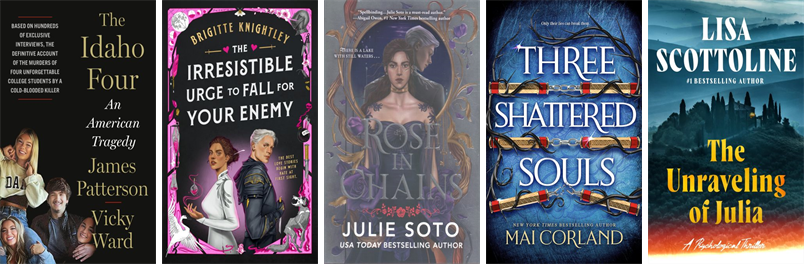 This week the Topsfield Town Library has 101 new books and one new movie.  New items include The Idaho Four, The Irresistible Urge to Fall for Your Enemy, Three Shattered Souls, The Unraveling of Julia, The Perfect Divorce, and The Friend. wowbrary.org/nu.aspx?p=9229…