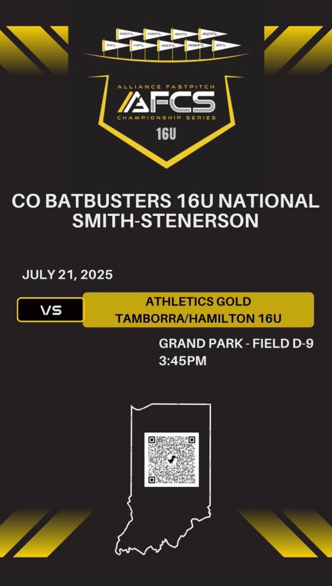 Excited to battle it out at the <a href="/thealliancefp/">The Alliance Fastpitch</a> Nationals in Indy!  Last tournament of the season….lets gooooo!

<a href="/16uStenerson/">Batbusters 16U National Smith-Stenerson</a> <a href="/CoachBallMalone/">Cindy Ball-Malone</a> <a href="/noahbsanders/">Noah Sanders</a> <a href="/Coach_Fisher/">Jen Fisher</a> <a href="/CSUCoachEasley/">Shana Easley</a> <a href="/bbogner14/">Brett Bogner</a> <a href="/coach_kgreen/">Kelley Green</a> <a href="/CoachMFrezzotti/">Magali Frezzotti</a>