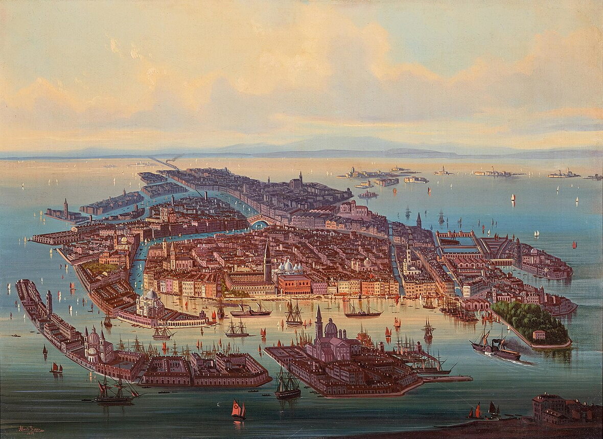 “A Panoramic View of Venice” by Albert Rieger, 1800s