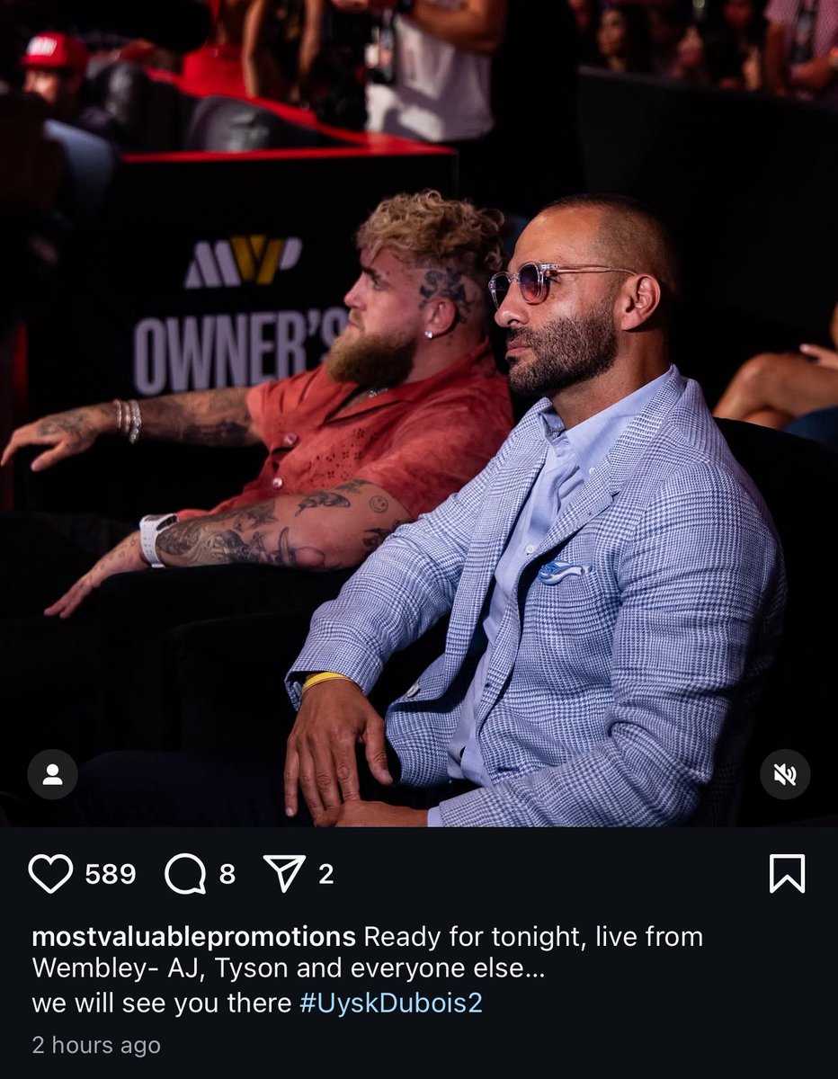 JAKE PAUL WILL BE IN ATTENDANCE AT USYK VS DUBOIS TODAY. MAYBE A POSSIBLE FACE OFF WITH AJ 🫣 #UsykDubois