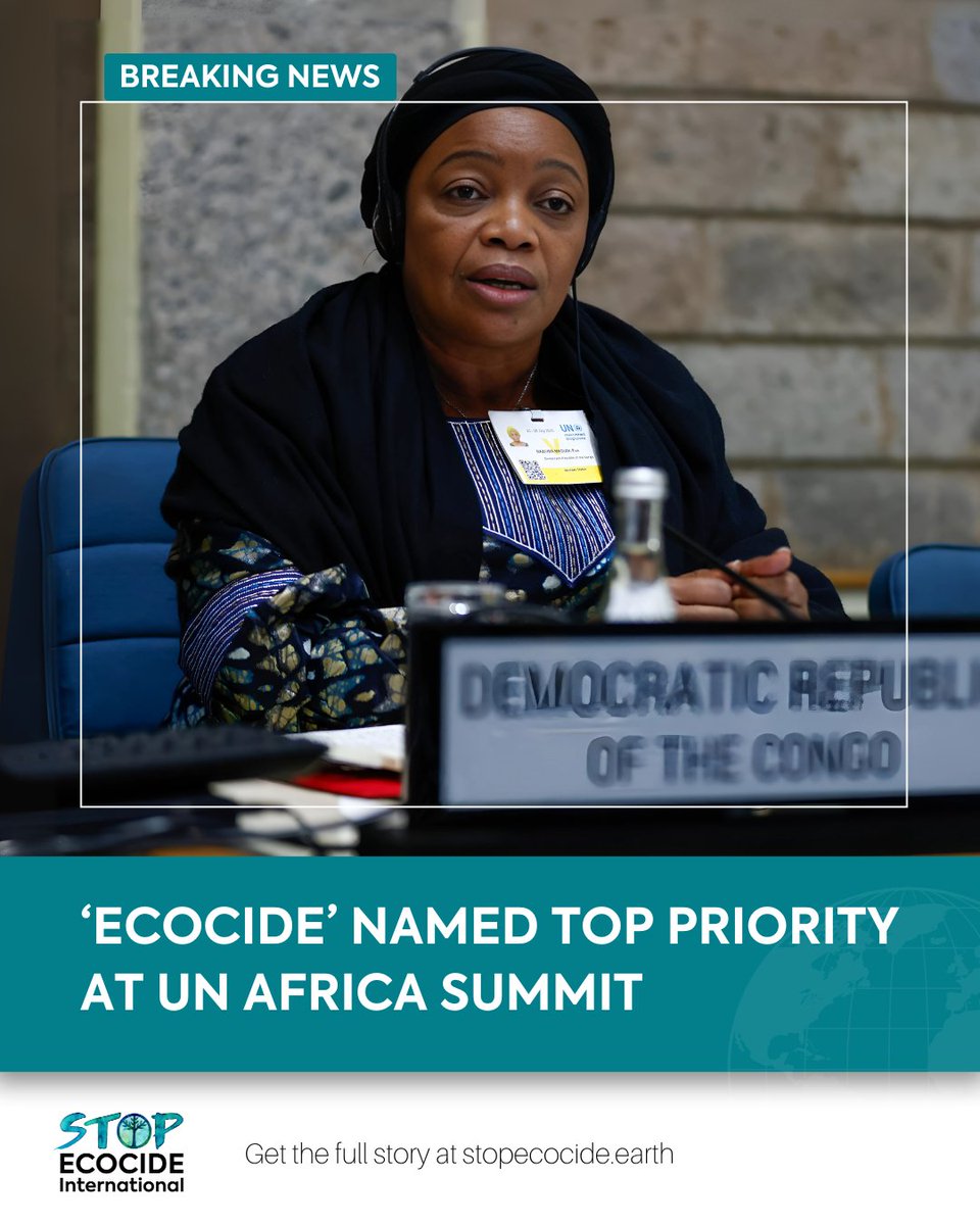 🌍BREAKTHROUGH: African states designate #EcocideLaw a top priority at UN summit.

The first time a UN forum formally recognises mass ecosystem destruction as a strategic continental priority!

FULL STORY🔗 stopecocide.earth/bn-2025/ecocid…

#StopEcocide #AMCEN20 <a href="/Evebazaiba/">Eve Bazaiba</a> <a href="/UNEP_Africa/">UN Environment Programme in Africa</a>