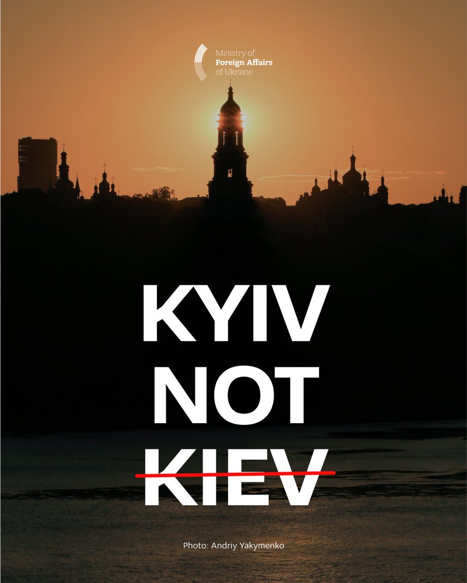 MFA_Ukraine's tweet image. Using the correct names of Ukrainian cities isn’t just about spelling – it’s about respect and acknowledging of Ukrainian identity and history.
Unfortunately, many international media and organizations still use outdated, russified versions – a legacy of imperial narratives that…