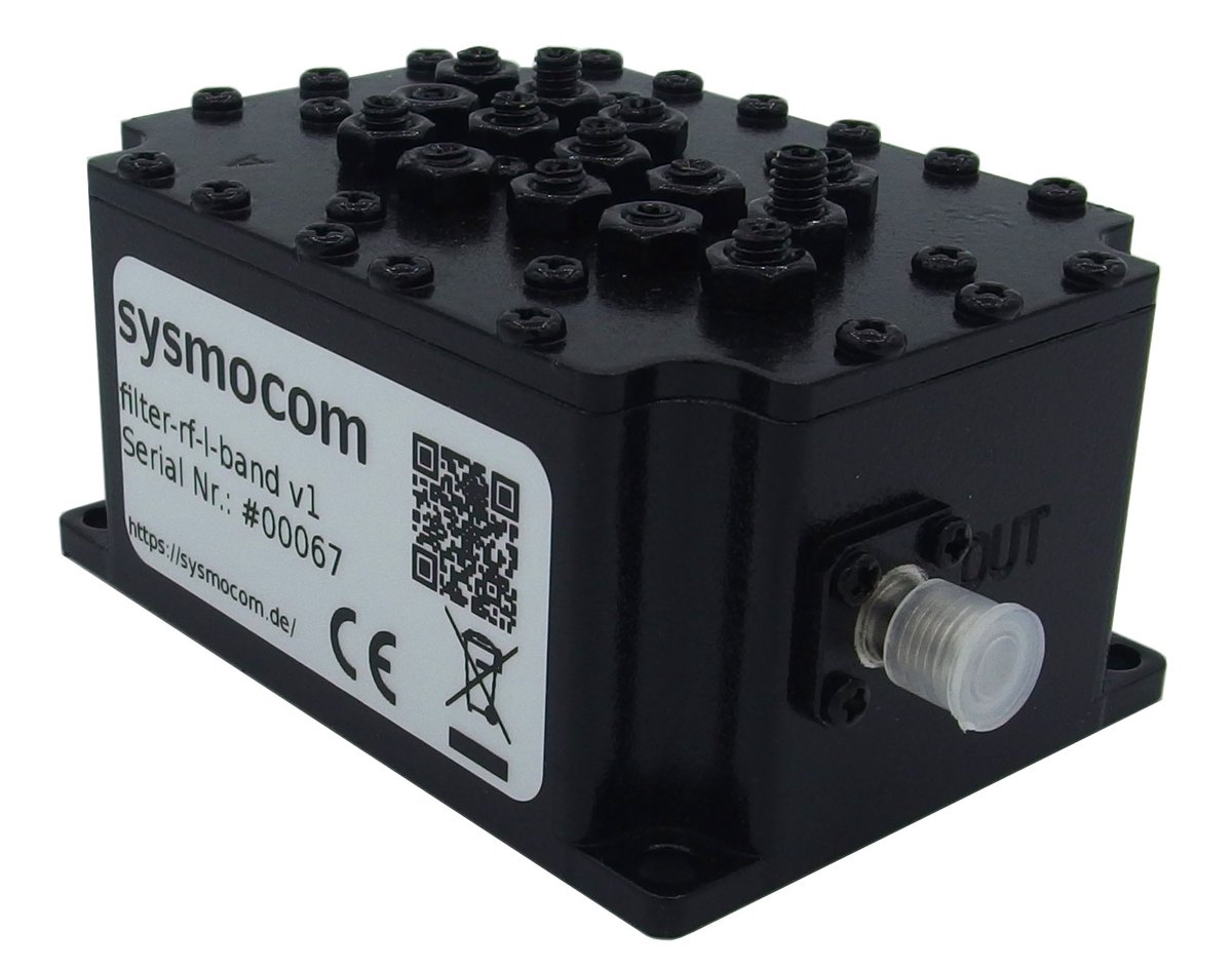 The excellent sysmocom's L-Band cavity filter 1525-1705 MHz is back on sale. This is not an advertisement. The filter is truly one of the best you can buy. Insertion Loss &lt;= 1dB. shop.sysmocom.de/L-Band-cavity-…