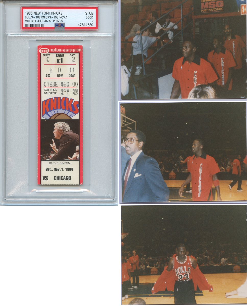 KNAPPCOLLECTION's tweet image. #MichaelJordan #NBAtickets #PSA I got a few photos slabbed from the night Jordan dropped 50 on the Knicks, but they put them in two different size holders. Why?
