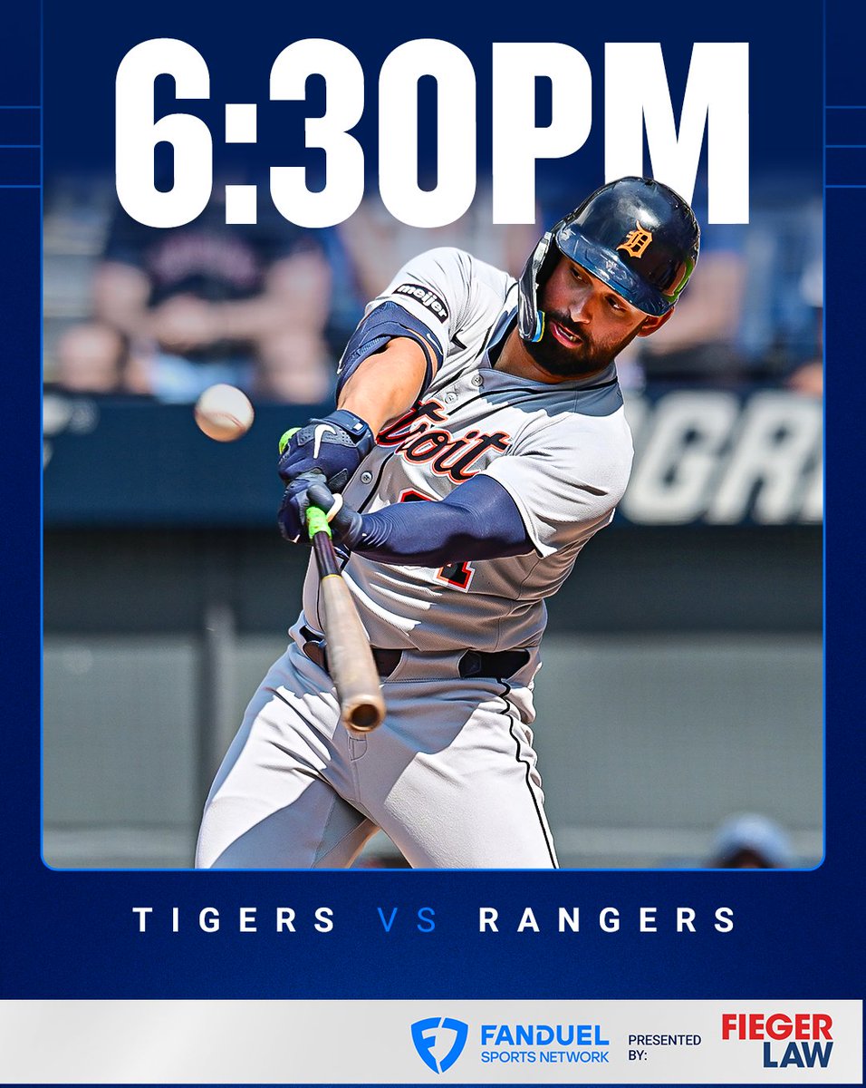 FanDuelSN_DET's tweet image. Game two from Texas 🤠
Watch the Tigers and the Rangers on FanDuel Sports Network.
@FiegerLaw | #RepDetroit