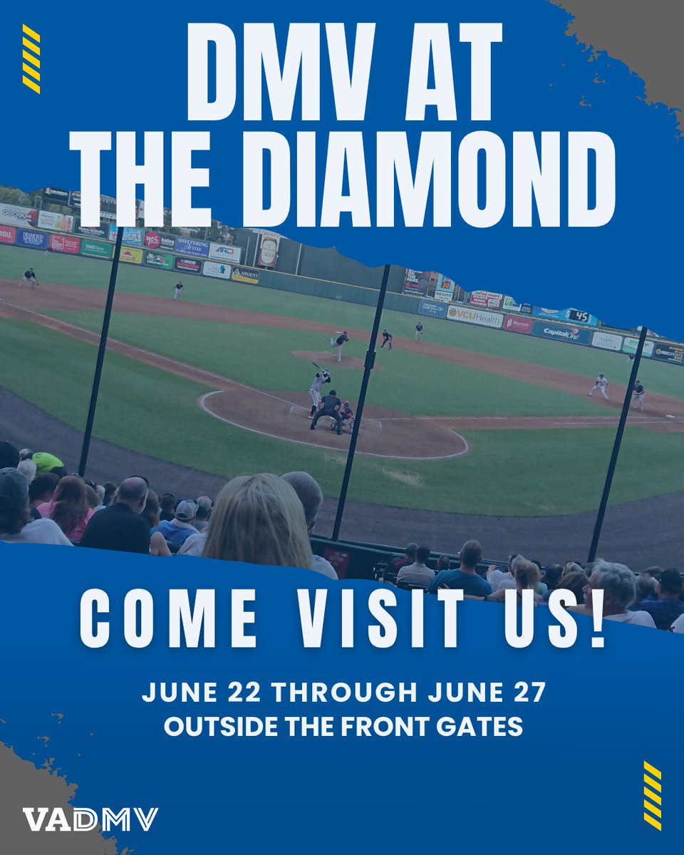 VirginiaDMV's tweet image. 👀Something towering is rising at The Diamond.
From July 22–27, DMV’s Highway Safety Office will launch a bold new speed safety initiative. Stop by our booth outside the gates to:
🏆 Play traffic safety trivia
🎁 Win prizes
🚦Learn how slowing down saves lives
#SpeedHasAnImpact