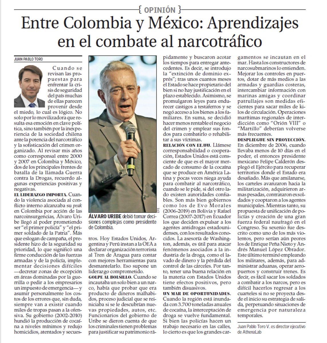 Cuando esta red aún no existía, reporteaba para Associated Press entre cocales, laboratorios de drogas, toneladas de cocaína y fronteras muy complicadas... Algunas experiencias las comparto en esta columna <a href="/__elmercurio/">El Mercurio</a> <a href="/AthenaLabOrg/">AthenaLab</a>