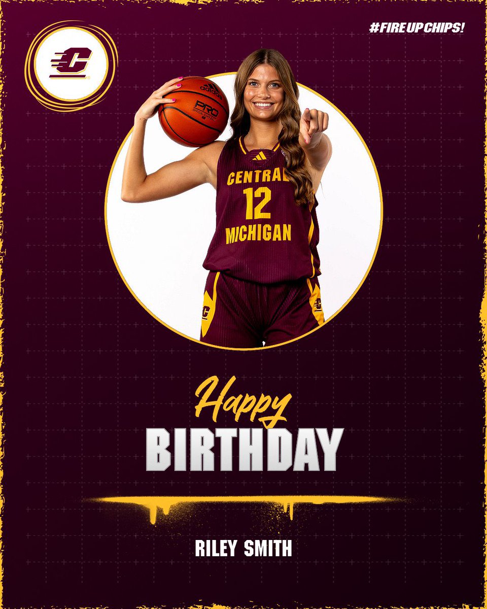 CMUWBBall's tweet image. We want to wish a Happy Birthday to rising sophomore, @riley_smith719 !! We hope you have an amazing day!
#FireUpChips🔥⬆️🏀 | #WeAre1