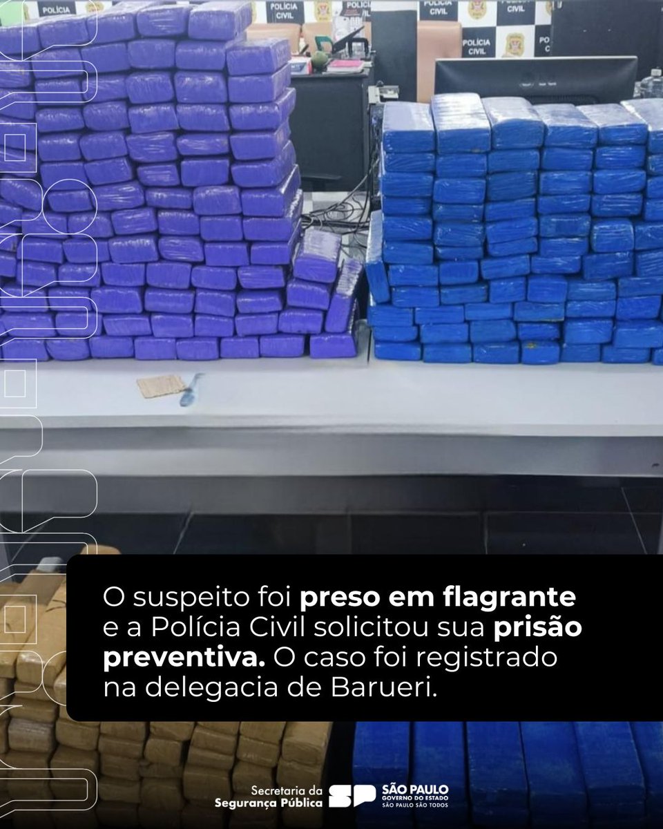 SegurancaSP's tweet image. O homem foi preso em flagrante, e a Polícia Civil já solicitou a prisão preventiva. Um trabalho que une inteligência, fiscalização e presença constante nas estradas para combater o tráfico e proteger quem vive em São Paulo.

#SegurançaSP #PMESP #NaMissão