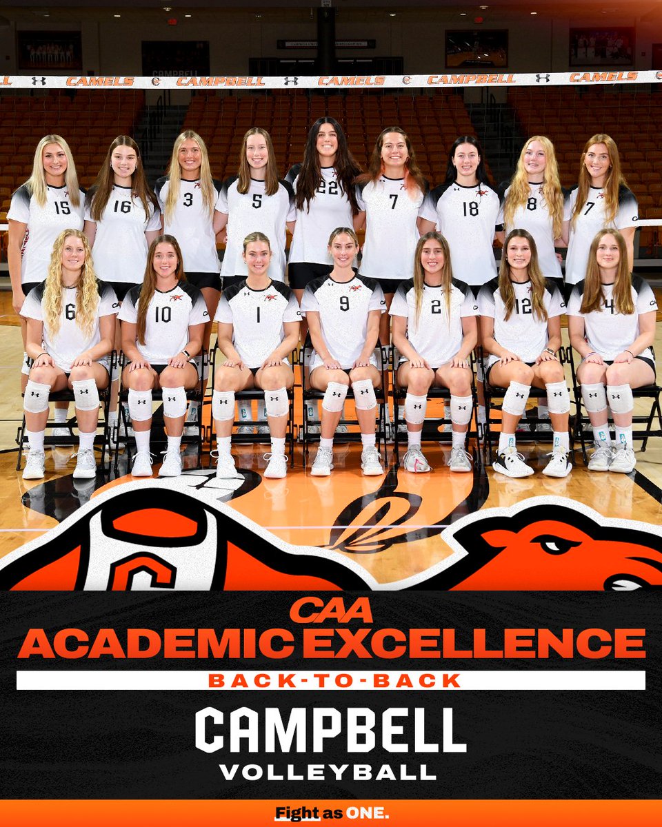 GoCamelsVB's tweet image. Another year of getting it done in the classroom! 👏
We've earned the CAA Academic Excellence Award for the second straight season, going to the volleyball program with the highest GPA!
#RollHumps🐪🏐