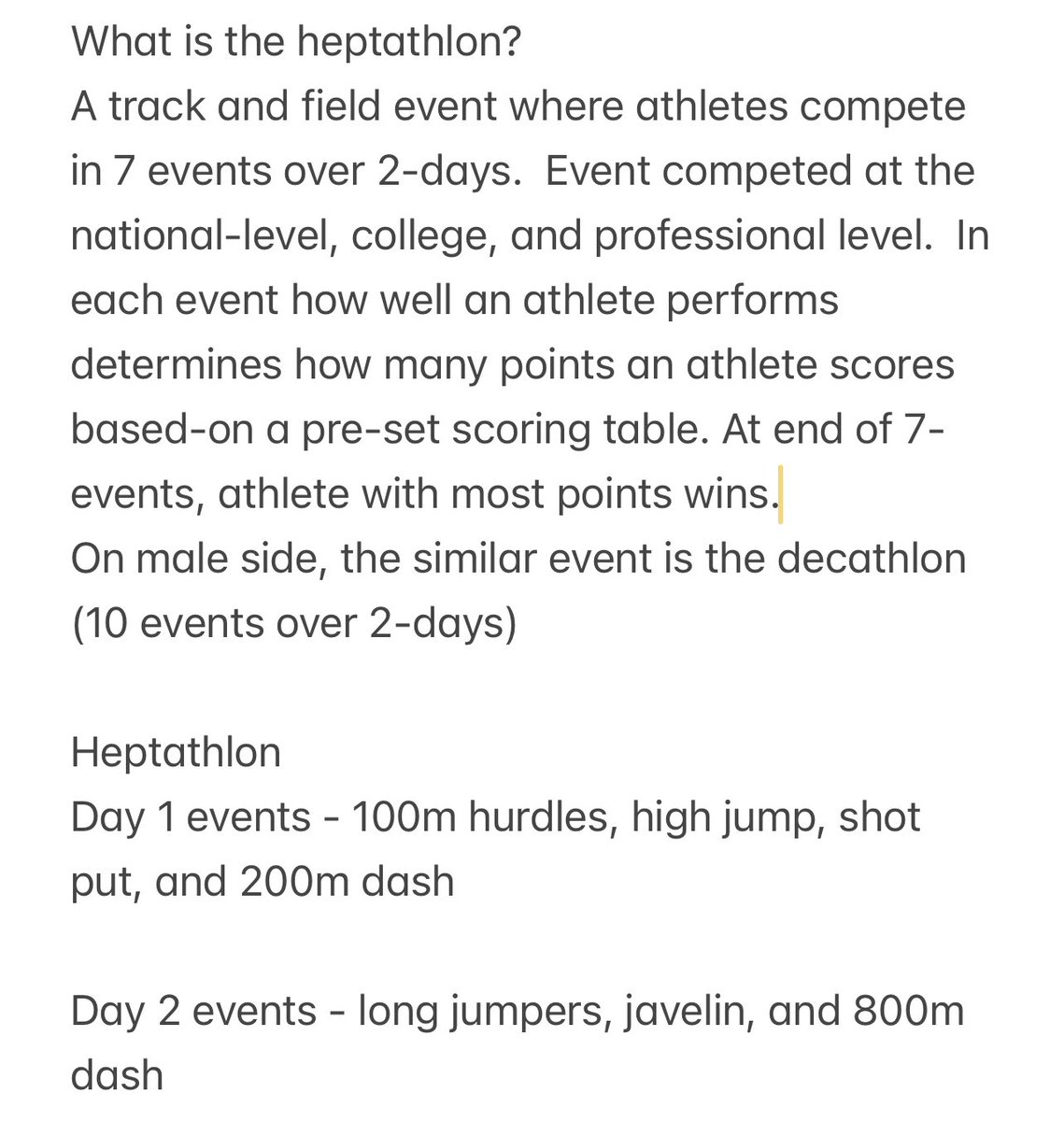 Did you know?
4-heptathlon athletes train here in central Iowa that are ranked in the top 50 nationally for HS female athletes.