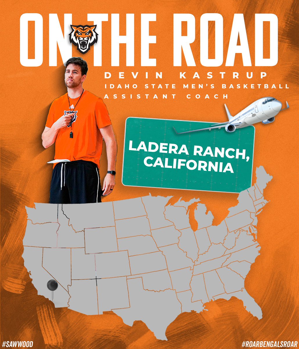 IdahoStateMBB's tweet image. Ladera Ranch the Bengals are coming to you! Keep an eye out for Coach Kastrup on July 18th-20th 👀
#SawWood // #RoarBengalsRoar