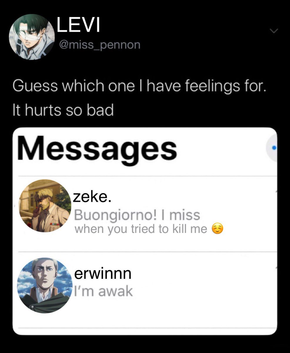 yeagerincorrect's tweet image. #leviackerman #erwinsmith #eruri #zekeyeager