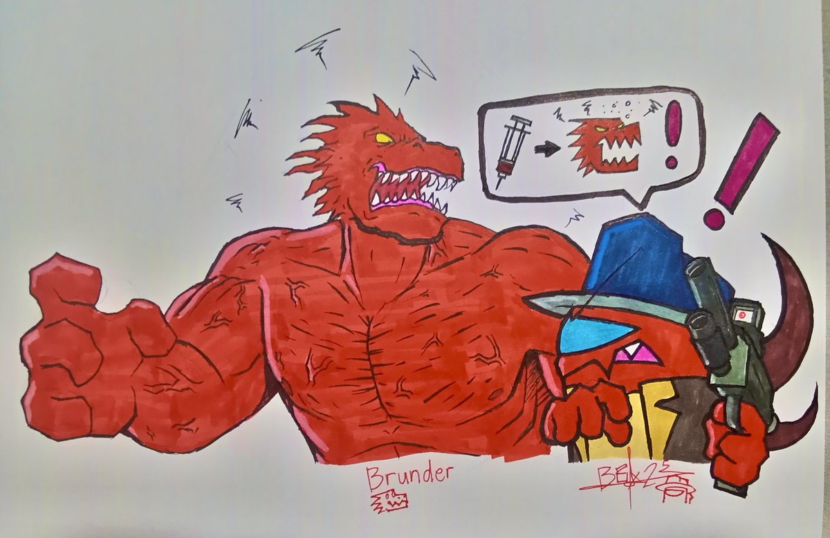 SpongeBox25's tweet image. Two reds... One tries to tranquilize the primal other... Let the impostor do the sleeping trick with that dart gun... >:3
Brunder by @brunder_lizard
#traditionalart #oc #lizard #muscle #amongus #amongusoc #amongusart #amongusfanart #crossover