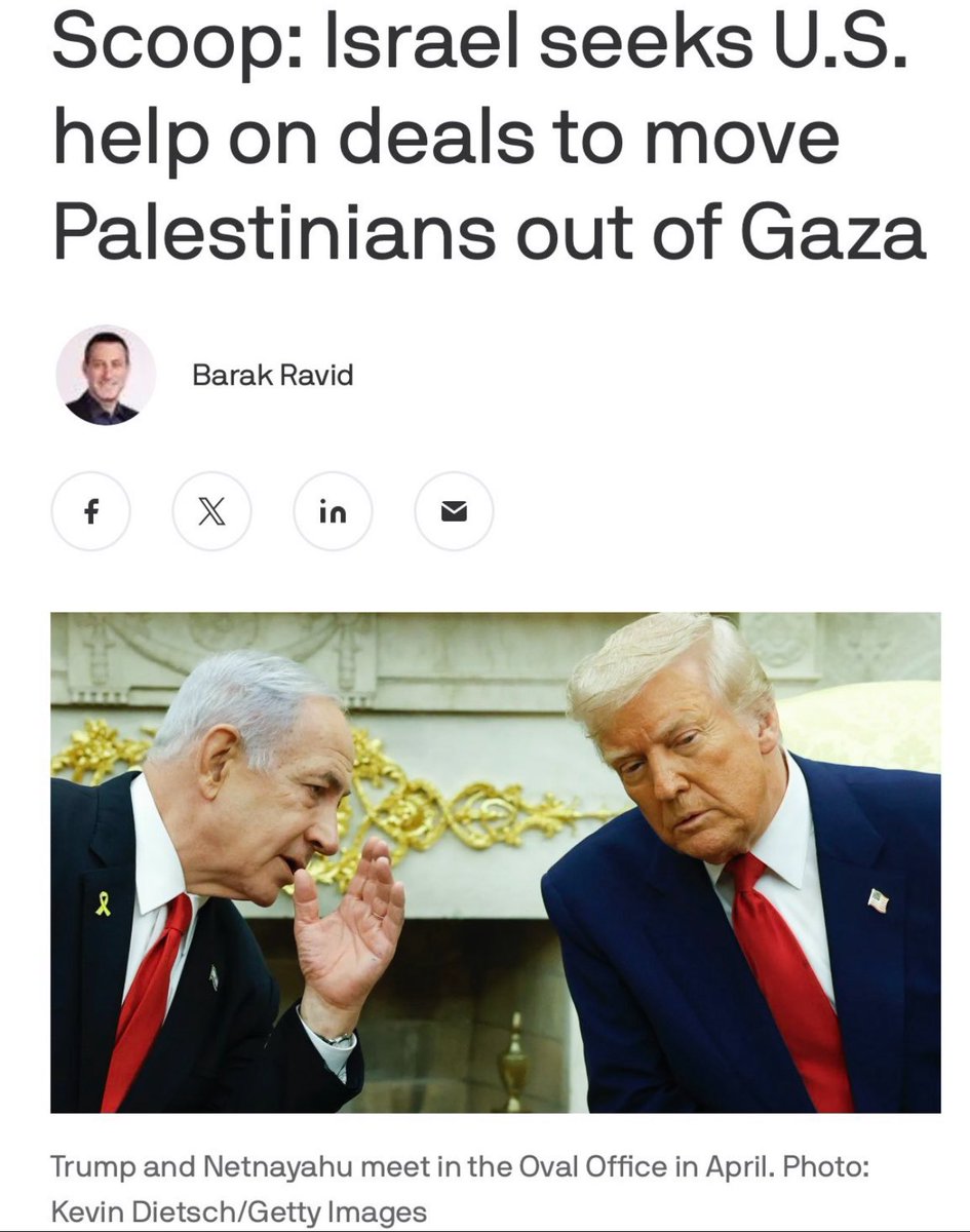 majedbamya's tweet image. The non-scoop scoop!
Netanyahu’s objective is to get rid of Palestinians in Gaza, by destroying all the requirements of life so those who survive have no choice but leave. Forcible displacement and ethnic cleansing dubbed “voluntary migration”!
