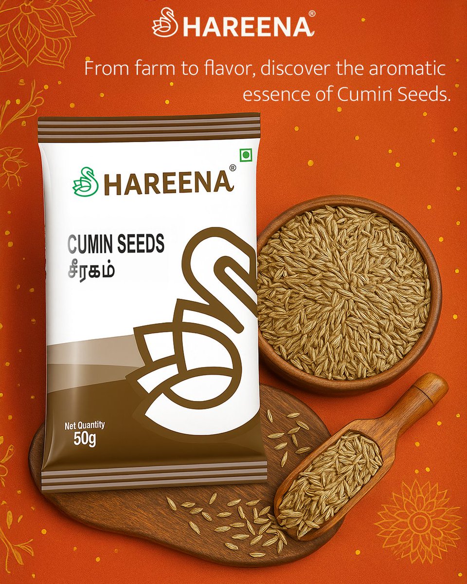 Hareenafoods's tweet photo. From tadka to tradition , purity in every pinch of cumin.
.
.
For enquiries: 9551588088
@hareenafoods
.
.
#hareenafoods #hareena #pulses #flour #dal #sugar #vermicelli #rusk #HareenaEssentials #VersatileCooking #HealthyLiving #cuminseeds https://t.co/cvToXjSXeM