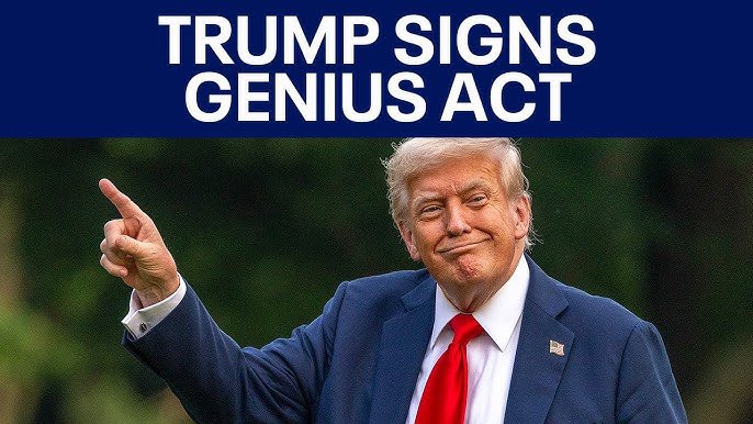 WesleyJBaker's tweet image. 🚀🇺🇸 MAJOR DEVELOPMENT: President Trump just signed the GENIUS Act, introducing the first-ever federal framework for dollar-pegged stablecoins. This paves the way for mainstream adoption of digital payments, with strong oversight. Could this be the next step to legitimize crypto…