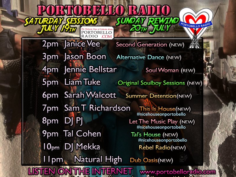 Portobello Radio (@portobelloradio) on Twitter photo Another weekend of spectacular music from #PortobelloRadio portobelloradio.com Saturday & Sunday from 14:00 UK #Soul #Funk #Electronica #Reggae #Ska #RnBmusic #Dub #Housemusic #dance #nicehouseonportobello with <a href="/JaniceVee/">Janice Vee</a> Jason Boon, Jennie BellStar, Liam Tuke, Natural High + Another weekend of spectacular music from #PortobelloRadio portobelloradio.com Saturday & Sunday from 14:00 UK #Soul #Funk #Electronica #Reggae #Ska #RnBmusic #Dub #Housemusic #dance #nicehouseonportobello with <a href="/JaniceVee/">Janice Vee</a> Jason Boon, Jennie BellStar, Liam Tuke, Natural High +