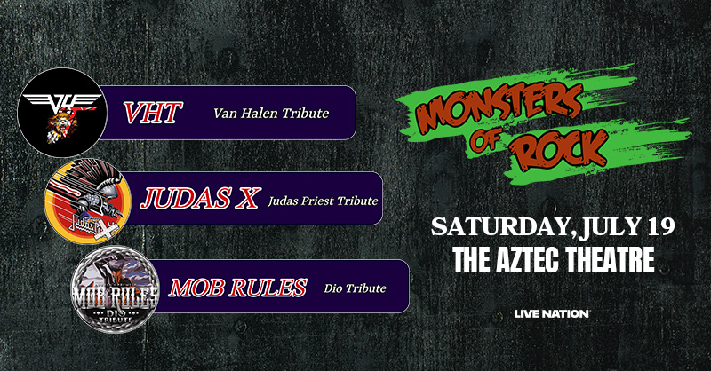 TheAztecTheatre's tweet image. TONIGHT: Monsters of Rock at the Aztec Theatre🔥 

🎫 Get tix: livemu.sc/4nTtZcb

⏰ Doors: 6:30pm
🎸 Show: 7:30pm

📢 Know Before You Go: livemu.sc/46mFal3