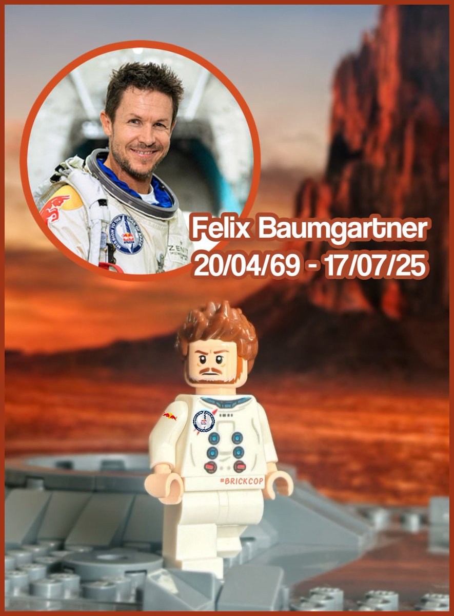 Brick_Cop's tweet image. Remembering the legendary Felix Baumgartner who sadly passed away on 17th July 2025 in a paragliding accident. 😔
Felix holds the @GWR for free falling from Space and landing safely back on Earth in 2012. 👨🚀
Thinking of his loved ones and colleagues at this very sad time. 🫡