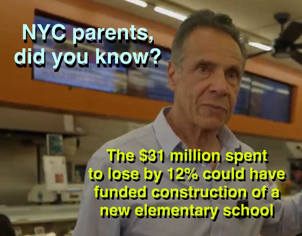 NY BATs (@nybats) on Twitter photo <a href="/andrewcuomo/">Andrew Cuomo</a> BILLIONAIRES FIRST: If you work for a living, you should know the ultra-wealthy are spending $100 million to get another dancing marionette in office just when NYC needs someone to fight them.
Bloomberg alone gave Cuomo’s PAC $5 million to preserve the status quo for the rich: <a href="/andrewcuomo/">Andrew Cuomo</a> BILLIONAIRES FIRST: If you work for a living, you should know the ultra-wealthy are spending $100 million to get another dancing marionette in office just when NYC needs someone to fight them.
Bloomberg alone gave Cuomo’s PAC $5 million to preserve the status quo for the rich:
