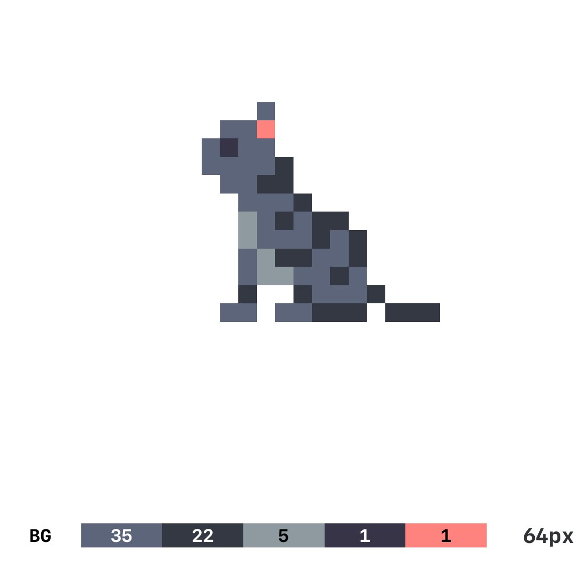 SnKaKDot's tweet image. いや、やっぱ僕のアイコンの猫のドット絵無駄なさすぎて完璧だと思うんすよね(自画自賛)
合計64ピクセルなのも気持ち良い