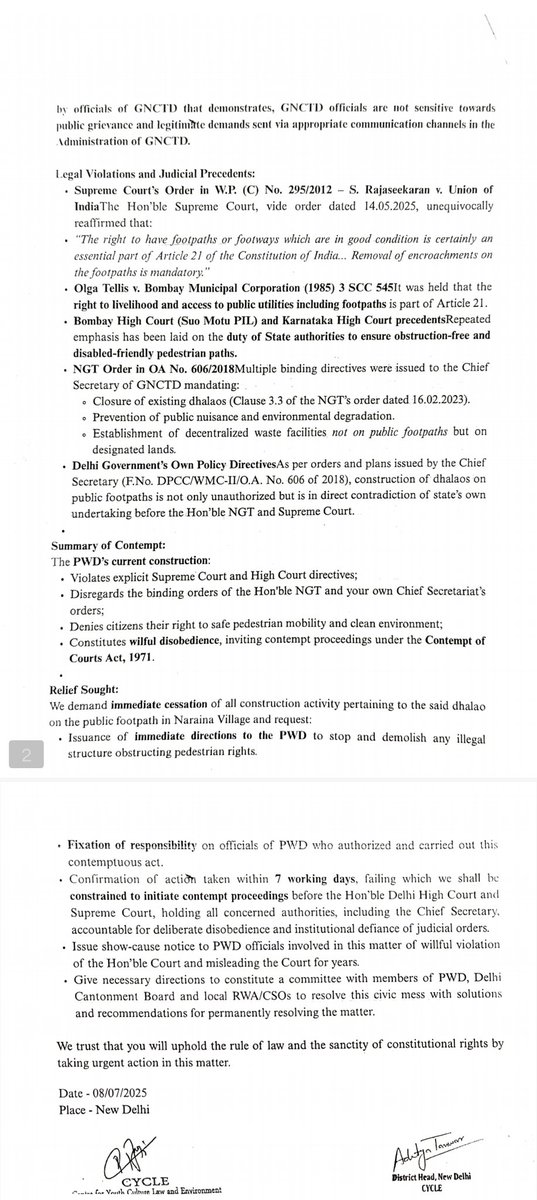 CycleIndia_'s tweet photo. @MnshaP Is the series also covering the state institutions that are violating rules & court orders that had directives to protect #footpaths from illegal actions ? @DelhiPwd is constructing a #Dhalao on #footpath for #Delhi Cantonment Board sometime back 100 Cr were spent on this #road https://t.co/maeCkrjwYe