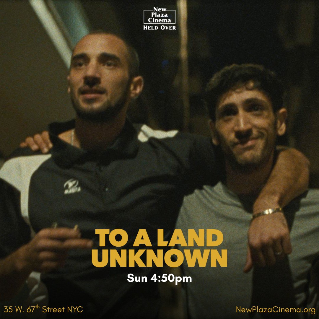 NewPlazaCinema's tweet image. Festival favorite TO A LAND UNKNOWN is held over for a second weekend — Sun 4:50pm
Two Palestinian cousins struggle to make a new life for themselves in Greece in this acclaimed drama from veteran filmmaker Mahdi Fleifel. "Powerful, empathetic, and real."— Collider