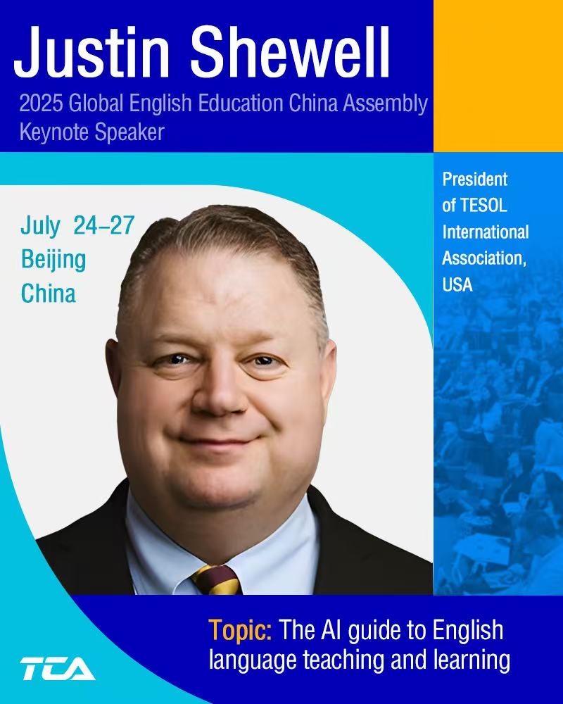The Internet changed education. AI might change everything. At 2025 Global English Education China Assembly, Justin Shewell shares how Generative AI is reshaping the roles of teachers and learners—and how to make it work for you. More insights to come. Stay with us.  #ELT #TESOL