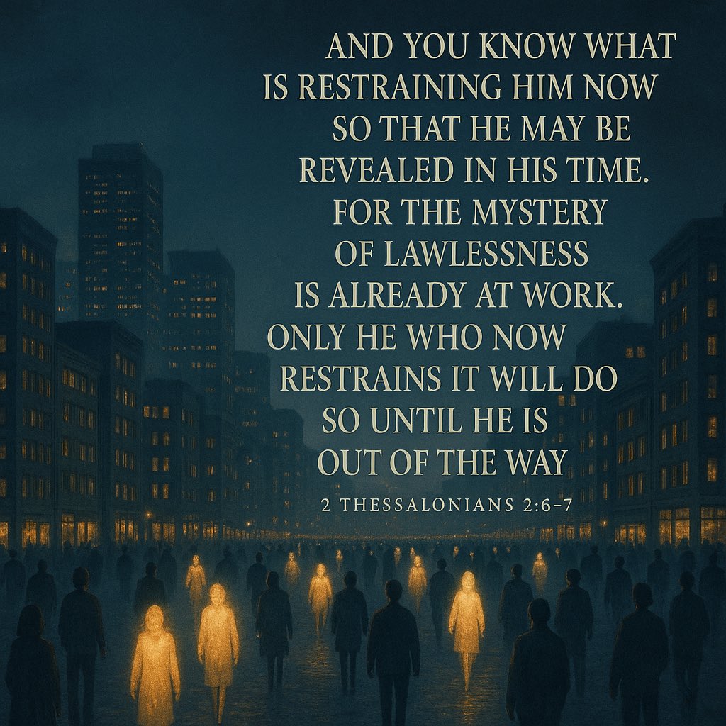 wilson_mar11767's tweet image. Who Is the Restrainer?
Before the Antichrist can rise, someone is holding him back.
“And you know what is restraining him now so that he may be revealed in his time.
For the mystery of lawlessness is already at work. Only he who now restrains it will do so until he is out of…