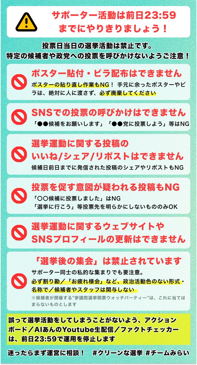 mineshima_mirai's tweet image. 選挙活動は本日23:59まで。
たくさんの応援ありがとうございました!
#チームみらい
#みねしま侑也
#比例はみらい_ひらがなで