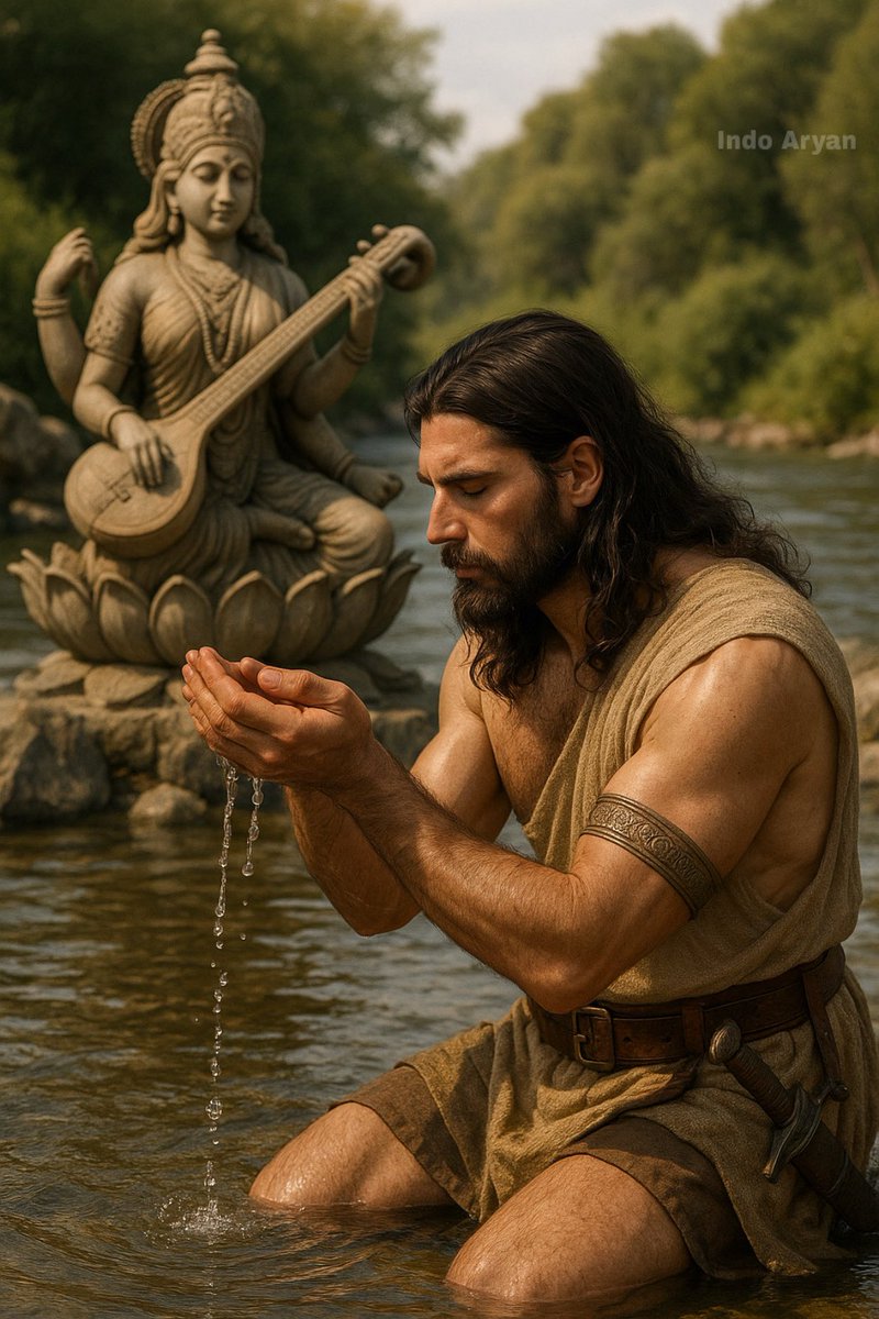 Indo__Aryan's tweet image. According to the Rig Veda the Saraswati River is more sacred than the Ganga River