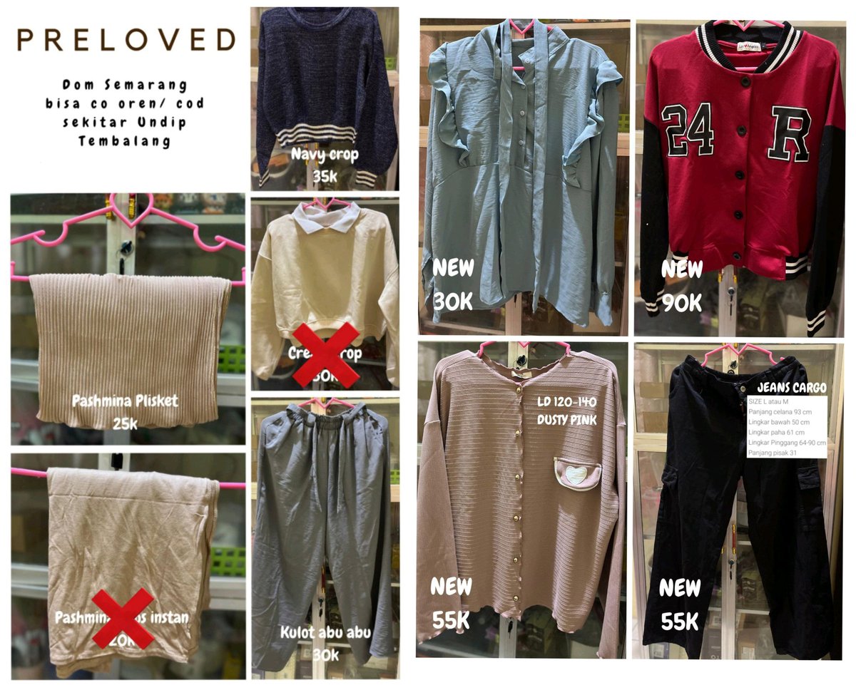 Wts, yuk di angkut baju bajunya, all item ku diskon 10k, bisa anter ke kos juga