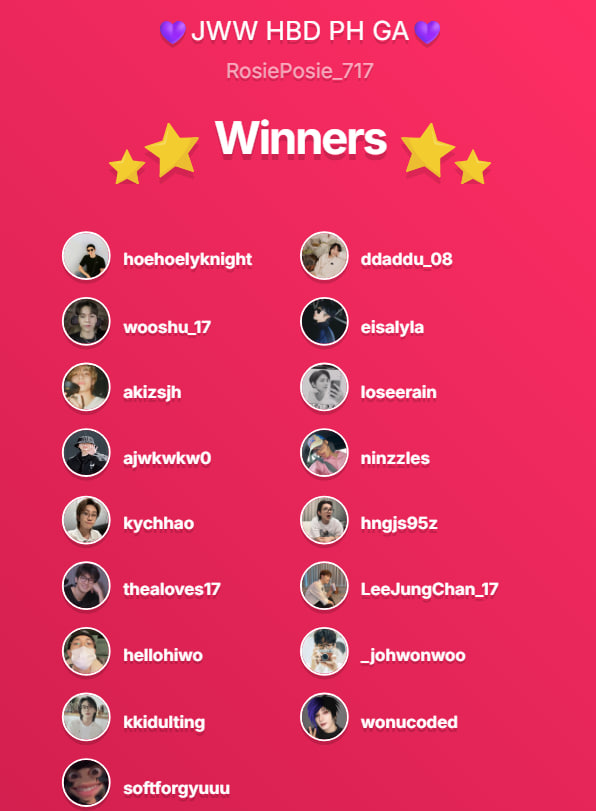 RosiePosie_717's tweet photo. 💜CONGRATULATIONS💜

1 winner of 17TH HEAVEN Wonwoo Carver Official PC

-2min CT &amp; no mentioning

FIRST TO REPLY with the code below + with your entry from the GA to claim 🤞🏼 https://t.co/r5j9XQnnMY