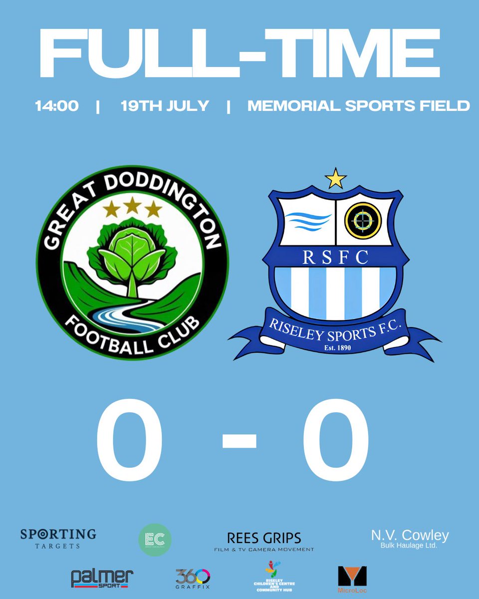 Riseley Sports F.C (@riseleysportsfc) on Twitter photo All square in our first PSF of the 25/26 campaign. Big thank you to <a href="/GreatDoddyFC/">Great Doddington FC</a> for the match and hospitality. All square in our first PSF of the 25/26 campaign. Big thank you to <a href="/GreatDoddyFC/">Great Doddington FC</a> for the match and hospitality.