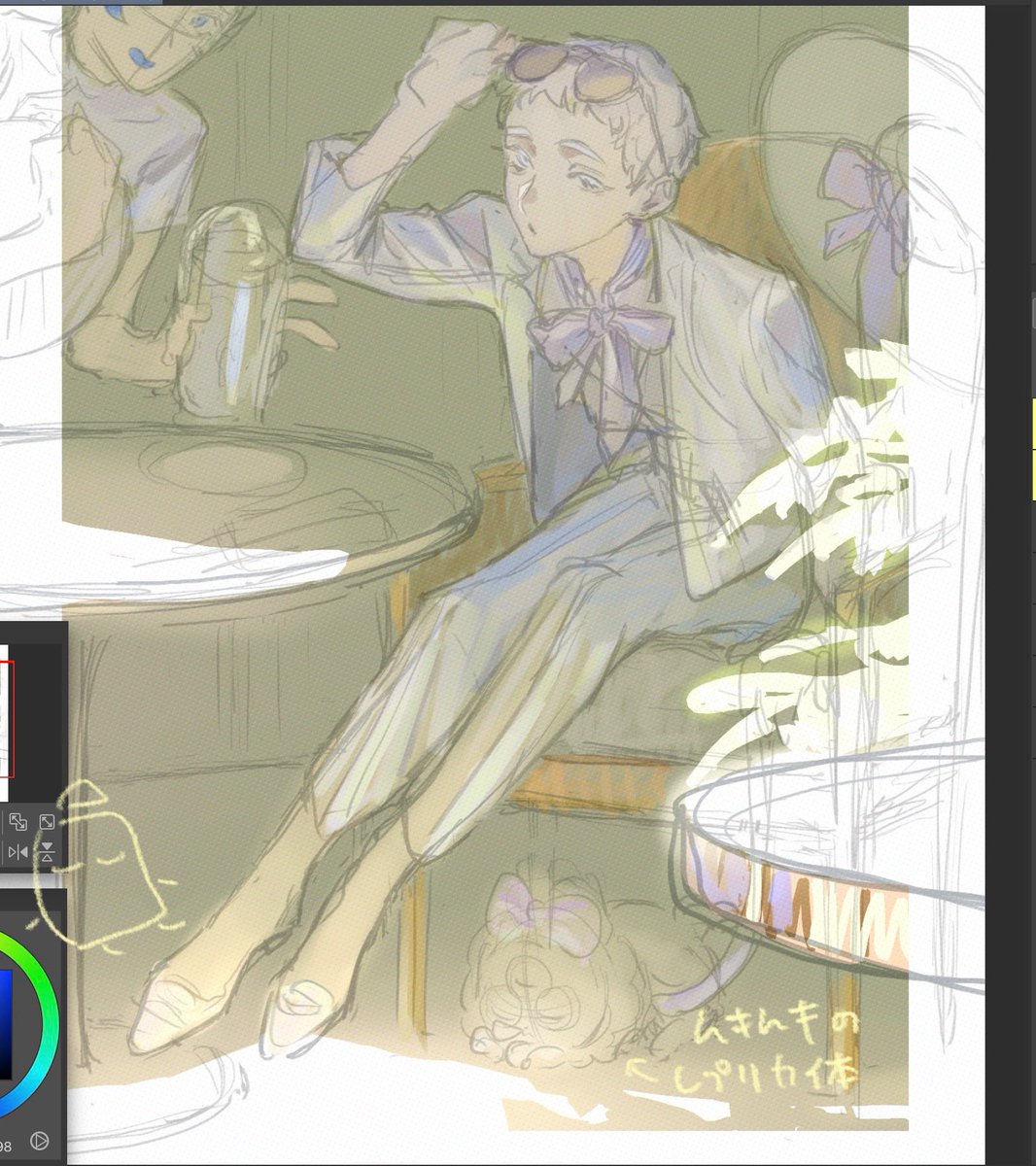 human_to_ghost's tweet image. 私生活がひと段落なのでまた絵を描き始める。これはショトカダイヤ。