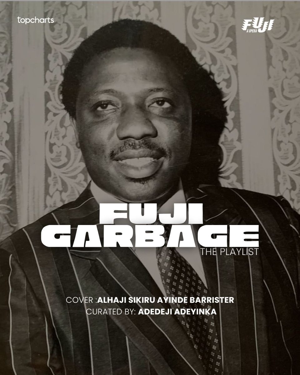 fujiopera's tweet image. In the spirit of rejuvenating the greatness of Fuji music, @topchartsafrica has joined forces with us, a brand rooted in the passion and creativity of Fuji Music.
Cover: Dr. Sikiru Ayinde Barrister
Curated by: @adaydayjy
Click on the link in bio to listen to the playlist.