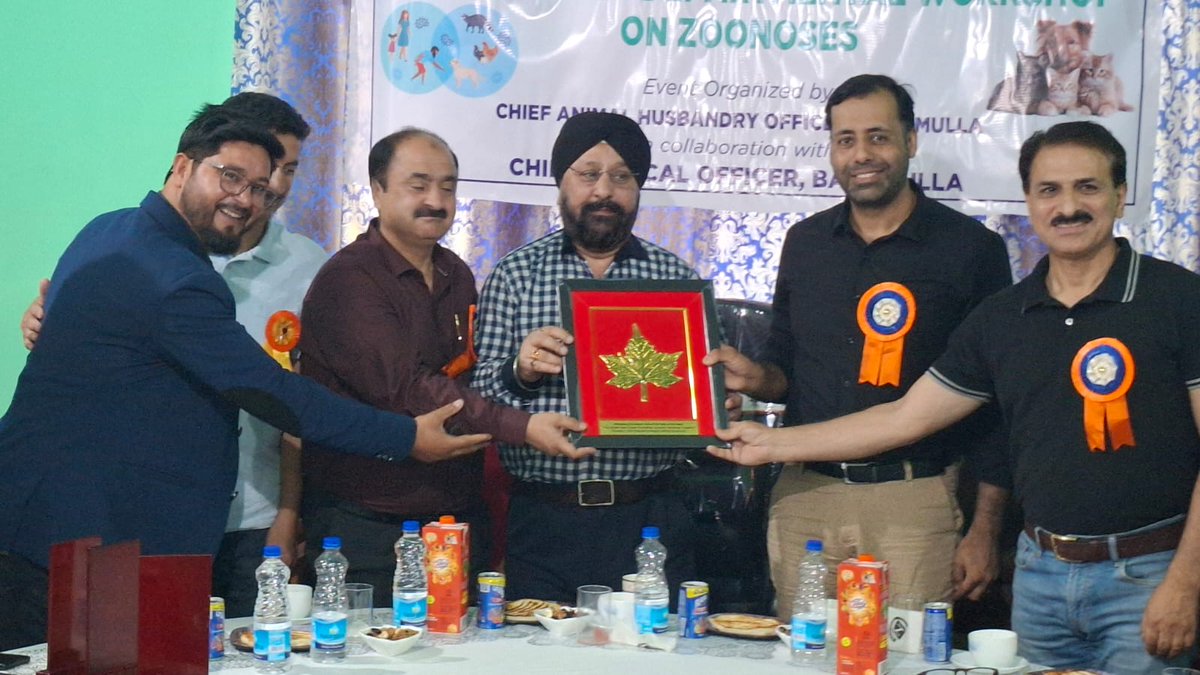 CMO Baramulla (@cmobaramulla) on Twitter photo In collaboration with the Chief Animal Husbandry Officer, organized a one-day Inter-Departmental Workshop on Zoonoses under the theme “One Health, One Future.”
Activities included awareness sessions, rabies vaccination stalls, and brucellosis screening.<a href="/SyedAbidShah/">Syed Abid Rasheed Shah</a> In collaboration with the Chief Animal Husbandry Officer, organized a one-day Inter-Departmental Workshop on Zoonoses under the theme “One Health, One Future.”
Activities included awareness sessions, rabies vaccination stalls, and brucellosis screening.<a href="/SyedAbidShah/">Syed Abid Rasheed Shah</a>