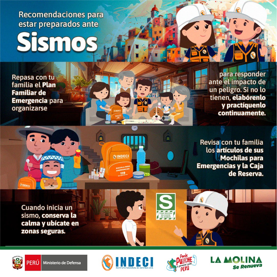 #Atención |Vecinos, estar preparados es tarea de todos. Les compartimos las siguientes recomendaciones para  estar preparados ante sismos.