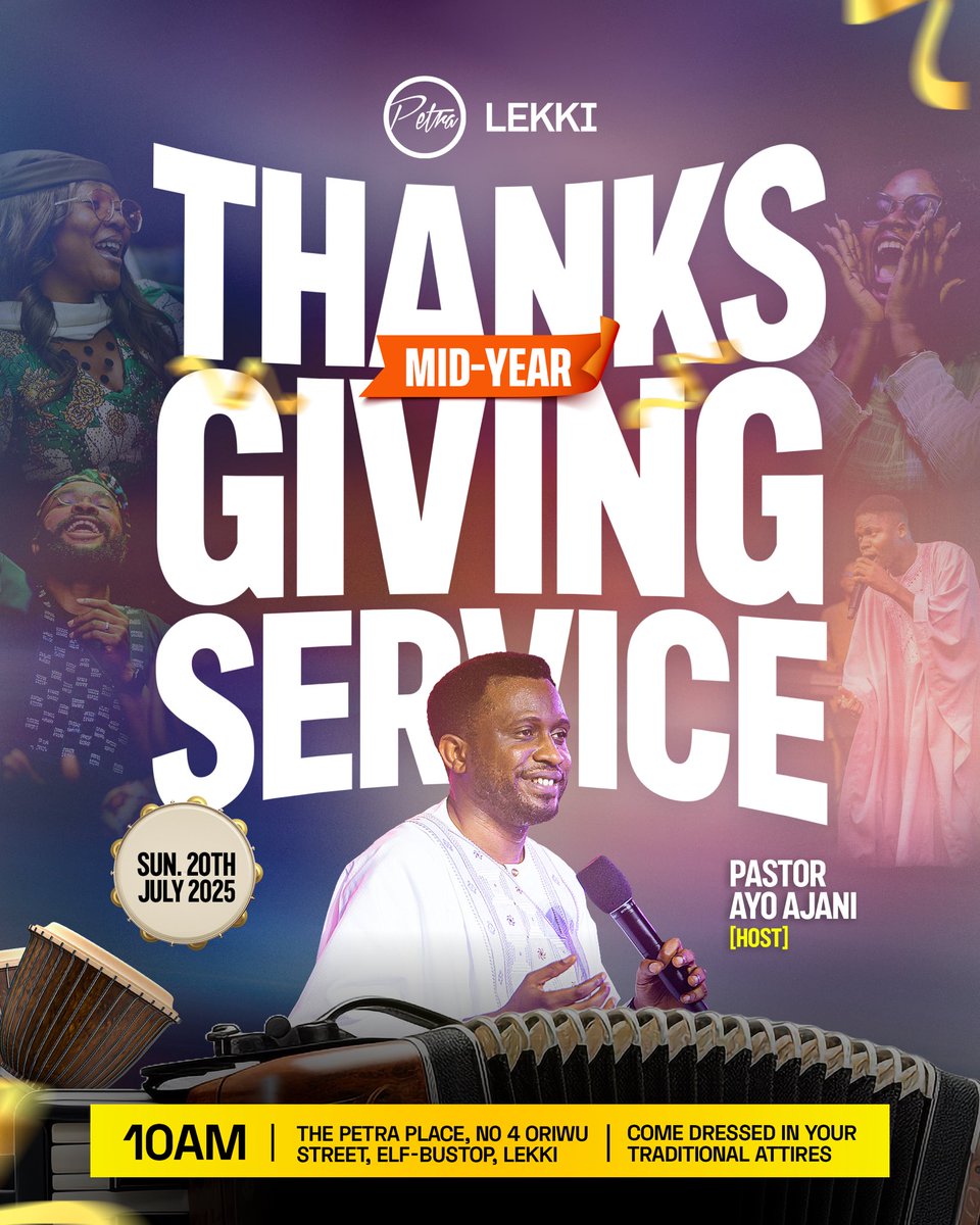 petraccglobal's tweet image. January to July, He kept us.
Now we return with praise.
It’s Mid-Year Thanksgiving and we’re coming full 💯💯
Service also holds across all our campuses:
Abuja (Wuse, Apo, Maraba, Kubwa, Prime)
Port Harcourt | Ibadan | Accra | London | Manchester | Canada
#PetraChurch