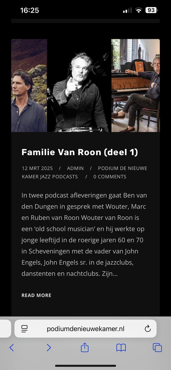 open.spotify.com/episode/6gakAO… Familie van Roon (2 delen) Podcast door Ben van den Dungen in gesprek met Wouter, Ruben en Marc van Roon. Over twee generaties jazzmusici in Den Haag.