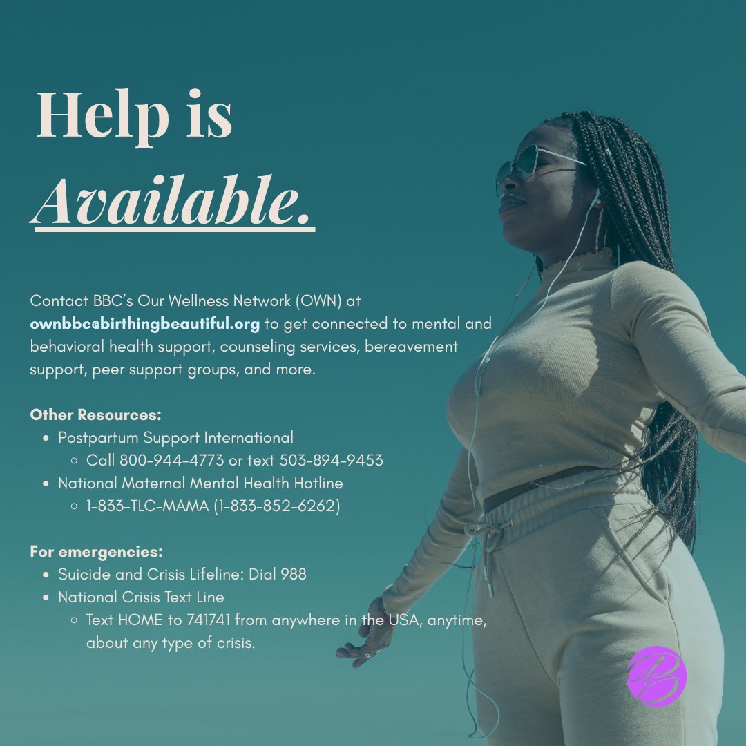 We all could use help sometimes. 💜

This Black Maternal Mental Health Week, we understand that Black women are often under-researched, undiagnosed, and underrepresented.

But we see you. We need you. We love you. And help is available.

#Blackmaternalmentalhealthweek