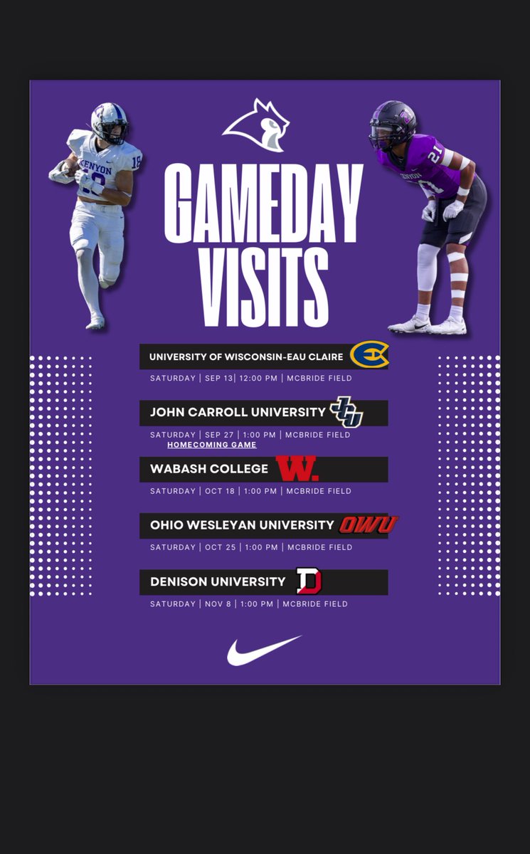 Thank you to <a href="/IanMGood/">Ian Good</a> for the game day invite! Can’t wait to see what Kenyon football has to offer!
