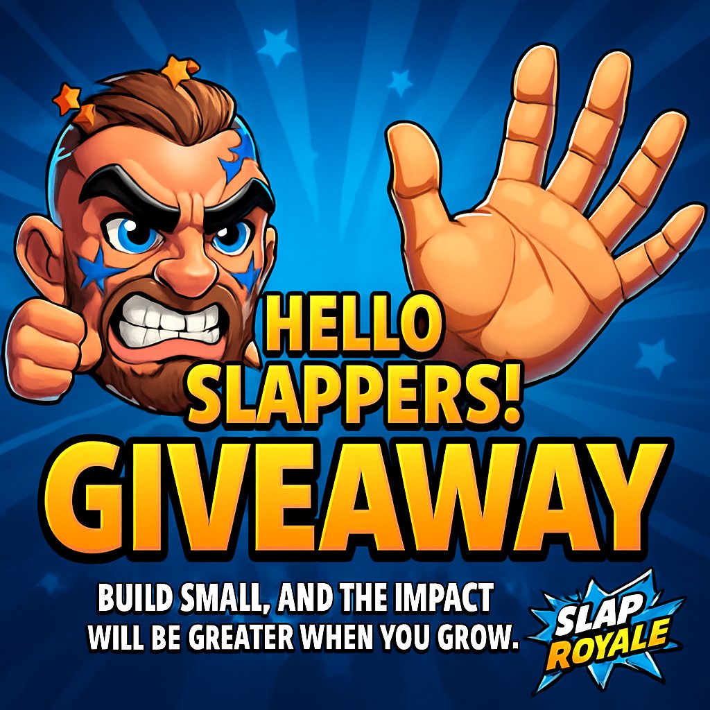 👋 Hello Slappers!
Are you completing the giveaway tasks? 🎯
Start small, build consistently, the impact hits harder when you grow.
Let’s slap our way to greatness! 💥
#SlapRoyale #Giveaway #Web3Gaming #SlapToEarn

<a href="/Ronin_Network/">Ronin</a>
