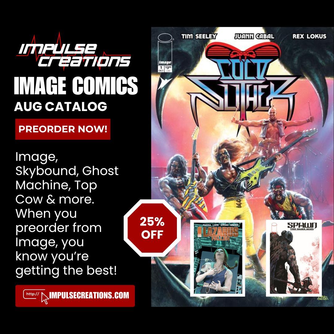 ImpulseC's tweet image. Hot new upcoming comics from Image are live NOW in the latest preorder catalog featuring all your favorites & more!
impulsecreations.com/collections/pr… @ImageComics