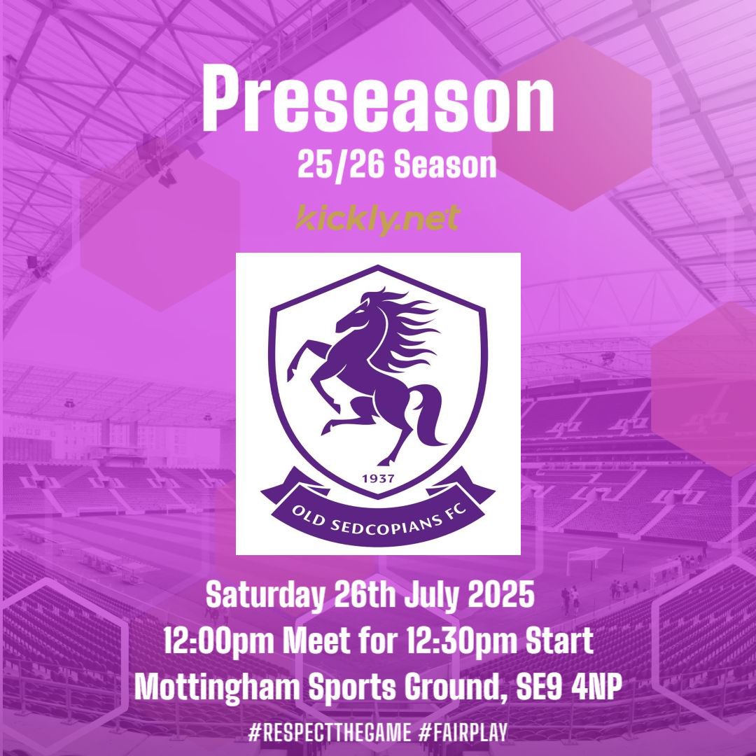 Old Sedcopians return to pre-season training next week ahead of the 25/26 season. Old Seds are always on the lookout for new players to join the club &amp; embark on what is sure to be a fascinating season ahead! #OldSeds #Football #PreSeason